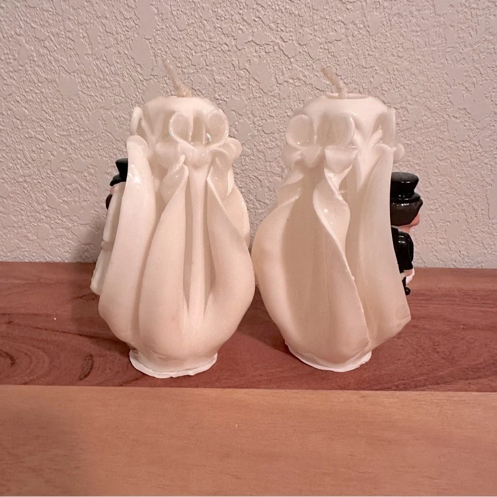 New Handmade Wedding Couple Candle Set